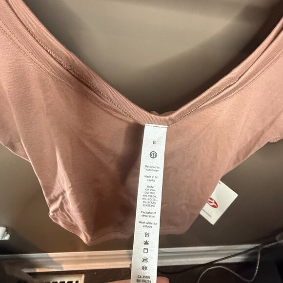 Lululemon Ribbed Held Tight Tee - Size 8 - Brownish/Rose - Picture 4 of 4